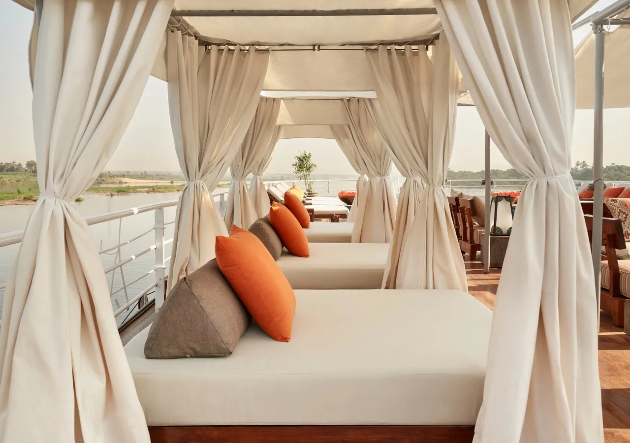 Sun deck of the Sanctuary Nile Adventurer Cruise Nile cruise